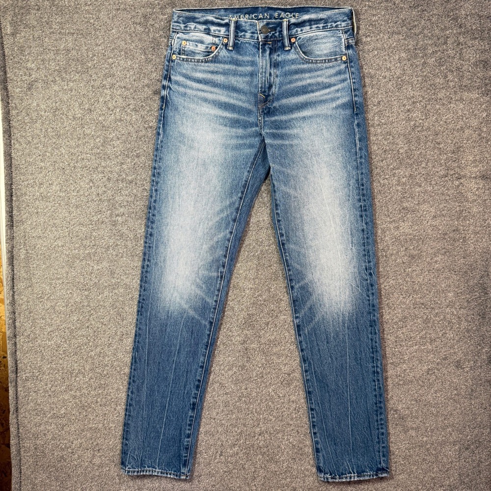 American Eagle Jeans Original Straight Mens 30x36 Blue Recycled Cotton Denim